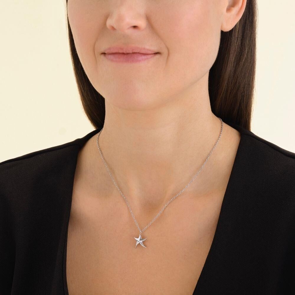 Rosefield JNSNS.J831 Deniz Yıldızı Gümüş Renk Çelik Kolye