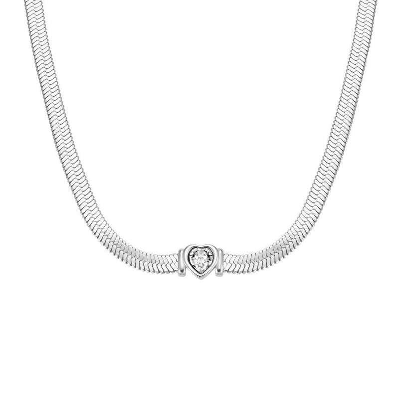 Rosefield JNSWS.J1003 Yılan Kalpli Çelik Kolye - Thumbnail