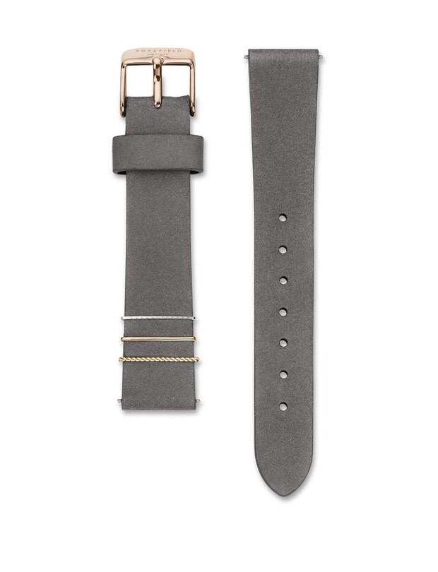ROSEFIELD KORDON - ROSEFIELD WEGRS.S142 Koyu Gri 16mm Deri Kayış