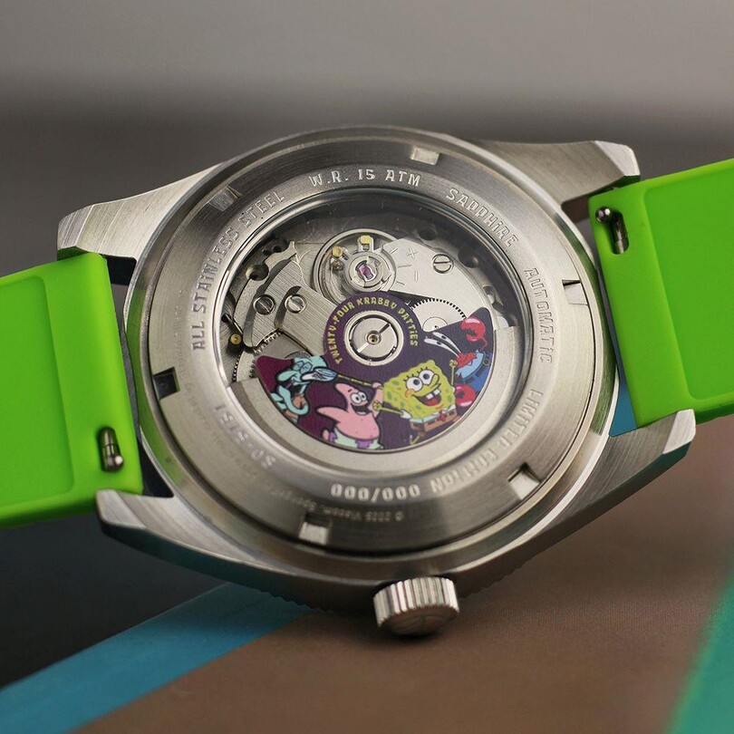 FLEUSS Otomatik SP-5151-01 Spongebob Squarepants Conch Street Limited Edition (Seiko NH35 Mekanizmalı) Erkek Kol Saati - Thumbnail