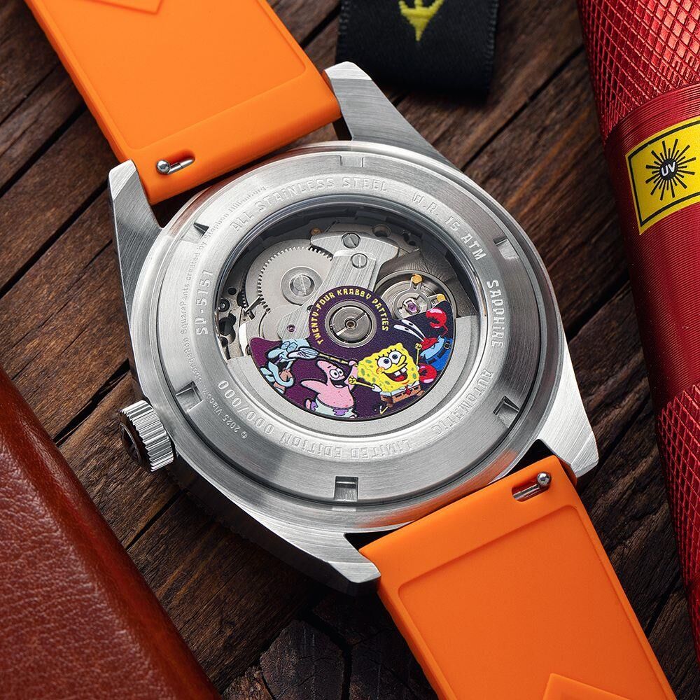 FLEUSS Otomatik SP-5151-04 Spongebob Squarepants Conch Street Limited Edition (Seiko NH35 Mekanizmalı) Erkek Kol Saati