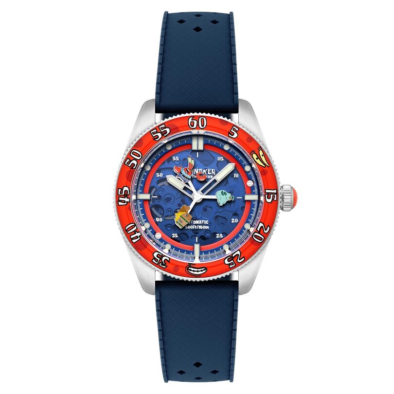 CROFT Mid-Size Skeleton Otomatik SP-5152-01 Spongebob Squarepants Limited Edition (Seiko NH70 Mekanizmalı) Erkek Kol Saati - Thumbnail