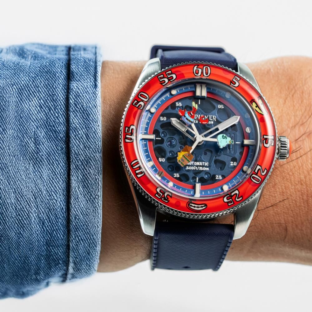 CROFT Mid-Size Skeleton Otomatik SP-5152-01 Spongebob Squarepants Limited Edition (Seiko NH70 Mekanizmalı) Erkek Kol Saati