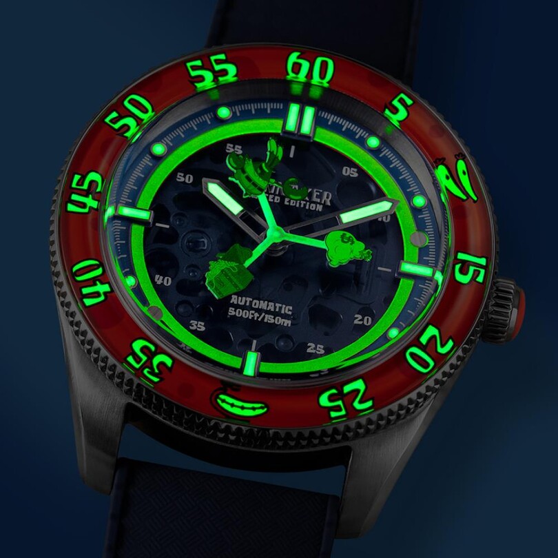 CROFT Mid-Size Skeleton Otomatik SP-5152-01 Spongebob Squarepants Limited Edition (Seiko NH70 Mekanizmalı) Erkek Kol Saati - Thumbnail