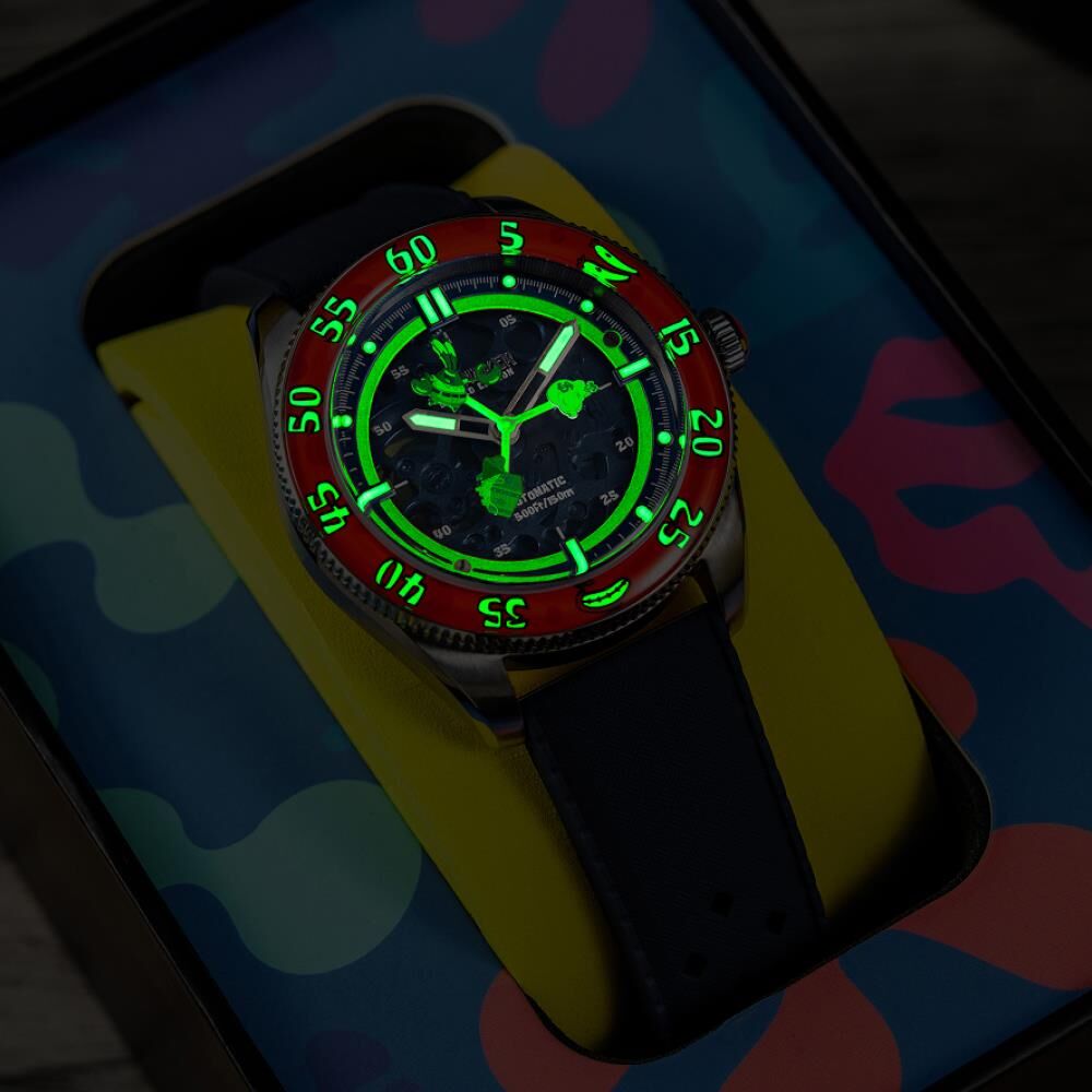 CROFT Mid-Size Skeleton Otomatik SP-5152-01 Spongebob Squarepants Limited Edition (Seiko NH70 Mekanizmalı) Erkek Kol Saati