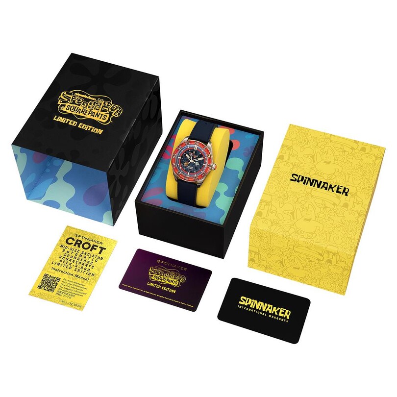 CROFT Mid-Size Skeleton Otomatik SP-5152-01 Spongebob Squarepants Limited Edition (Seiko NH70 Mekanizmalı) Erkek Kol Saati - Thumbnail
