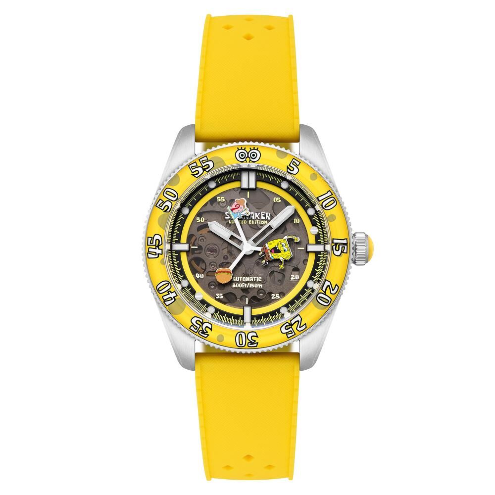 CROFT Mid-Size Skeleton Otomatik SP-5152-02 Spongebob Squarepants Limited Edition (Seiko NH70 Mekanizmalı) Erkek Kol Saati