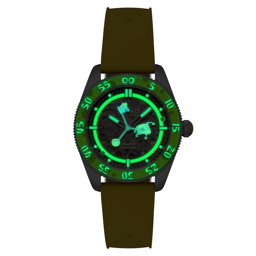CROFT Mid-Size Skeleton Otomatik SP-5152-02 Spongebob Squarepants Limited Edition (Seiko NH70 Mekanizmalı) Erkek Kol Saati