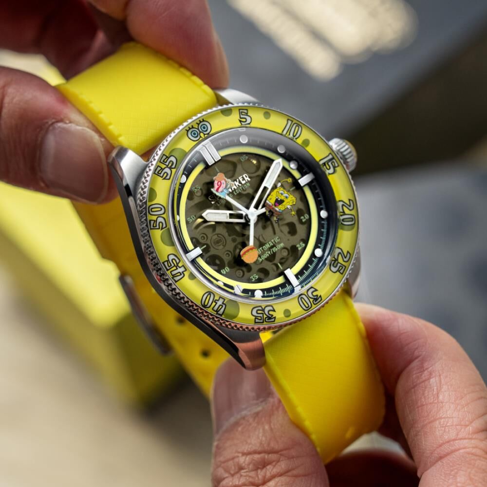 CROFT Mid-Size Skeleton Otomatik SP-5152-02 Spongebob Squarepants Limited Edition (Seiko NH70 Mekanizmalı) Erkek Kol Saati