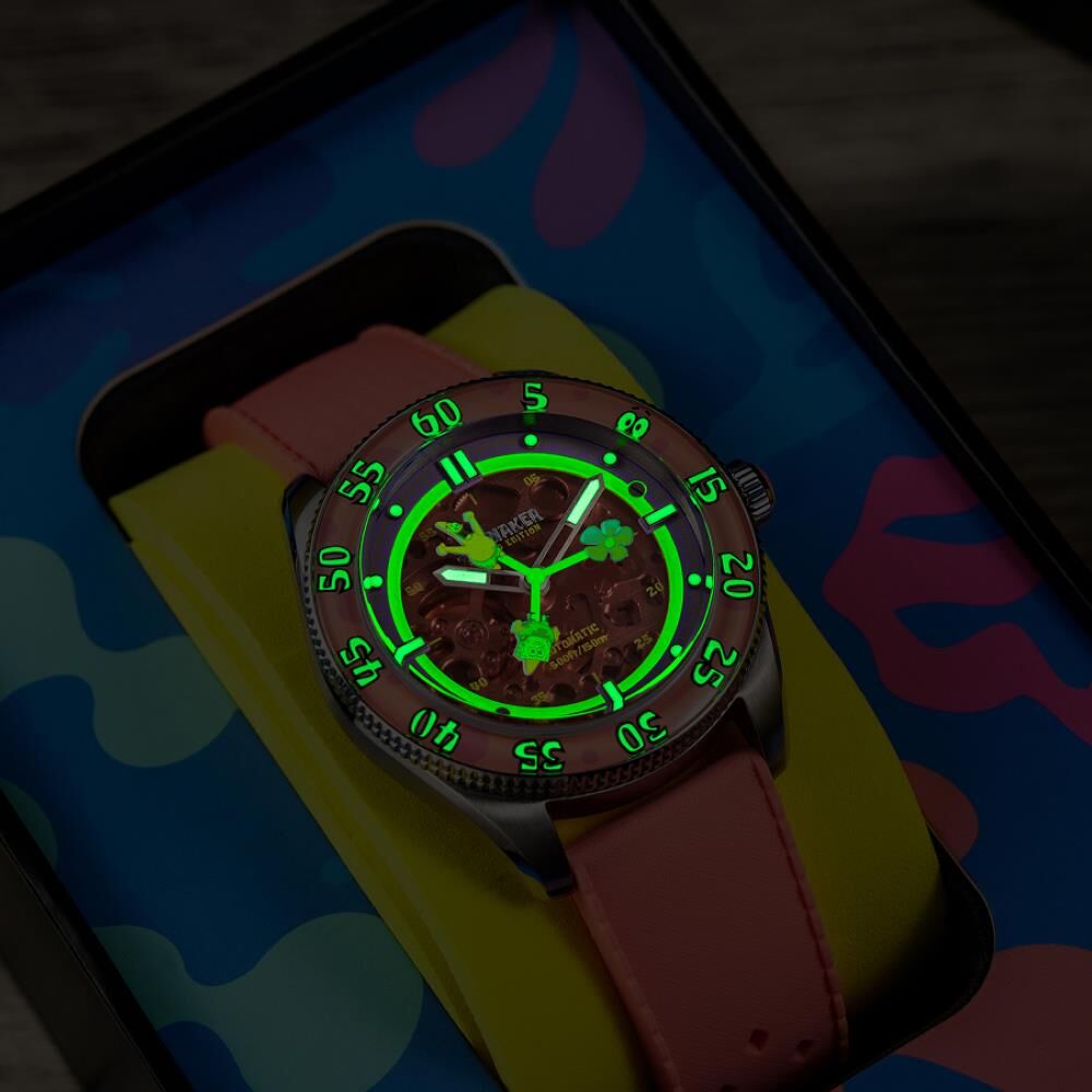 CROFT Mid-Size Skeleton Otomatik SP-5152-03 Spongebob Squarepants Limited Edition (Seiko NH70 Mekanizmalı) Erkek Kol Saati