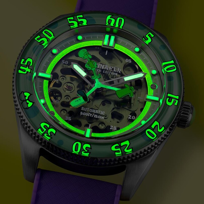 CROFT Mid-Size Skeleton Otomatik SP-5152-04 Spongebob Squarepants Limited Edition (Seiko NH70 Mekanizmalı) Erkek Kol Saati - Thumbnail