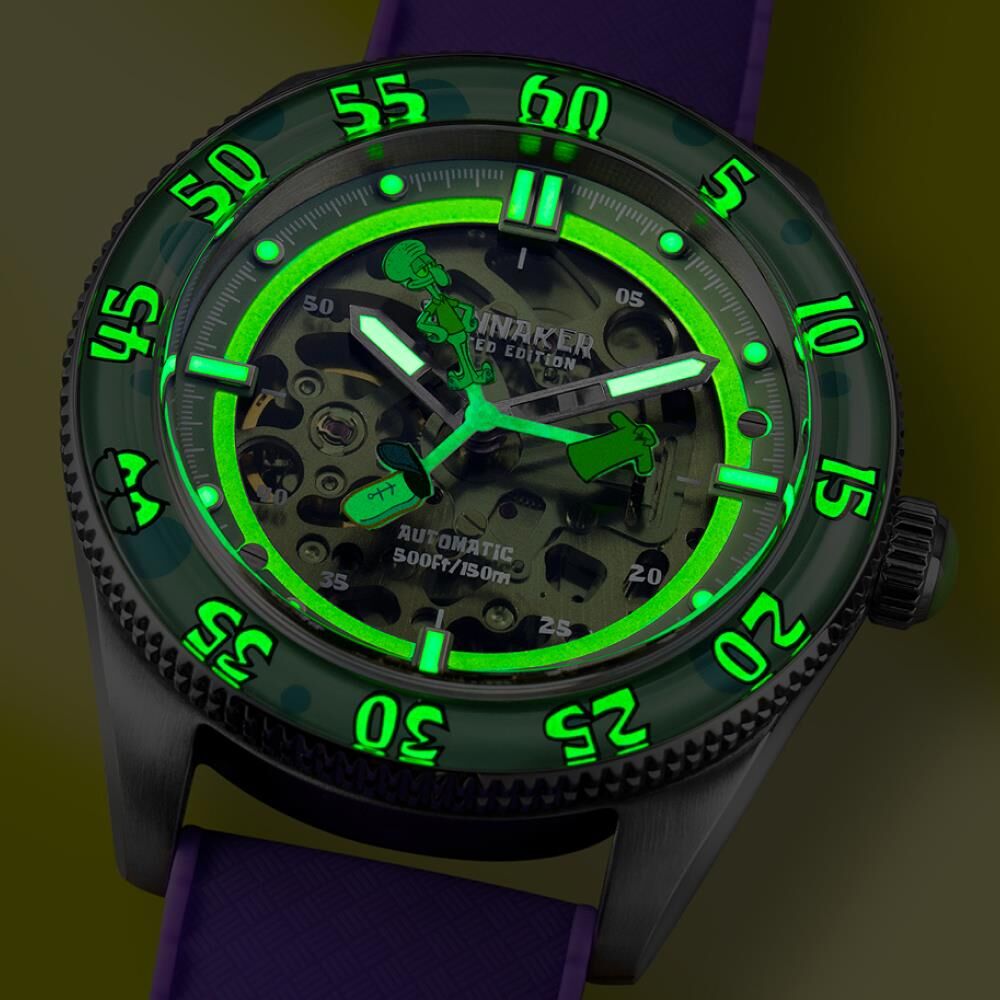 CROFT Mid-Size Skeleton Otomatik SP-5152-04 Spongebob Squarepants Limited Edition (Seiko NH70 Mekanizmalı) Erkek Kol Saati