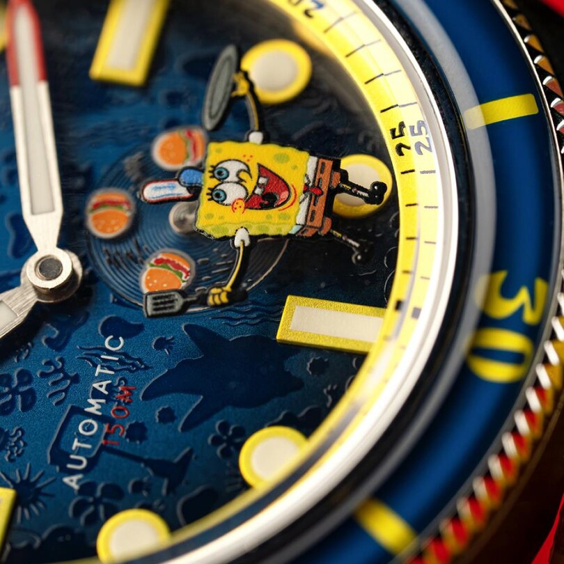 FLEUSS Otomatik SP-5160-01 Spongebob Squarepants Frenemies Limited Edition (Miyota 8245 Mekanizmalı) Erkek Kol Saati - Thumbnail