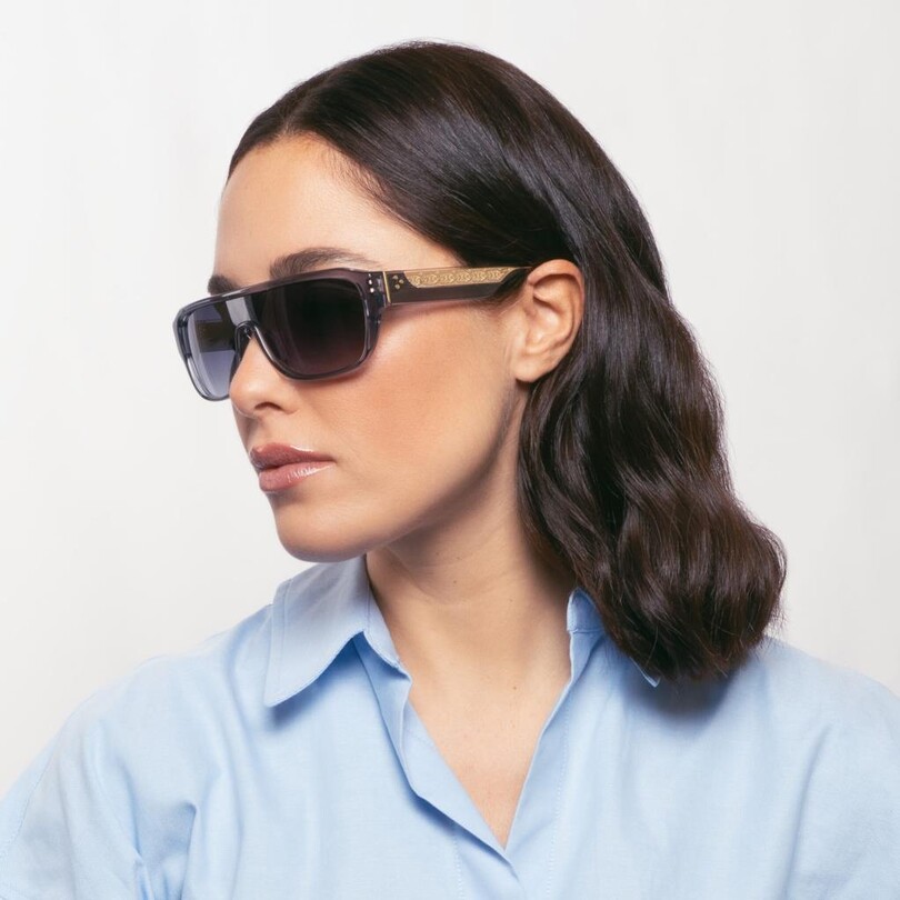 Unique Design Milano Rush Füme Kristal Unisex Güneş Gözlüğü - Thumbnail